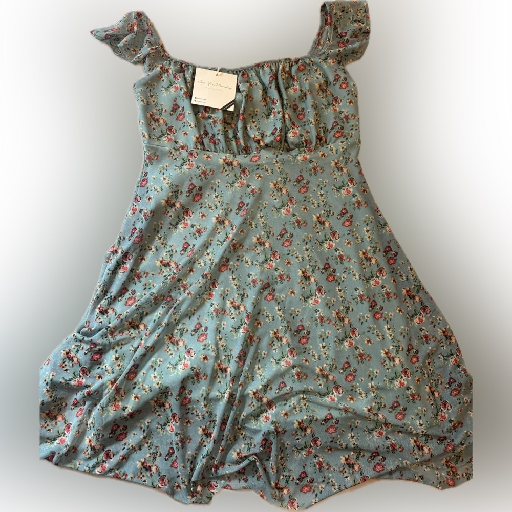 See You Monday Floral mini Dress Size Med New